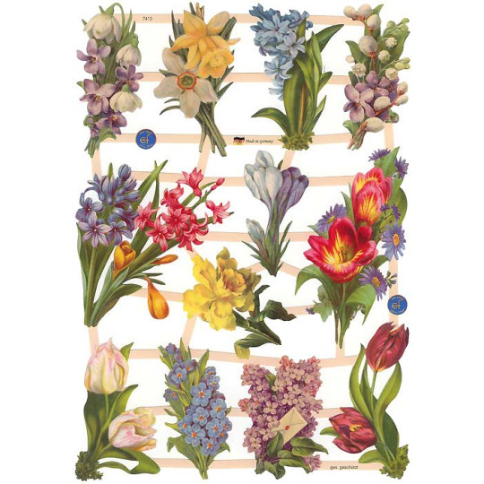 Springtime Bulbs Floral Scraps ~ Germany
